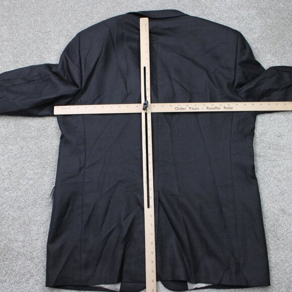 Jos A. Bank Blazer Mens 46L Black Wool/Silk/Ramie Blend 3 Button Single Vent - Picture 10 of 12
